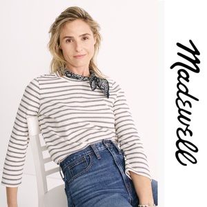 Madewell Keys Three-Quarter Tee In Whitwell Stripe